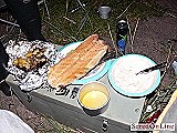226 Večera: losos so zemiakmi na ohni