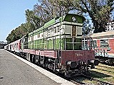 1184 Čmeliak T669.1053 na vlaku do Elbasanu
